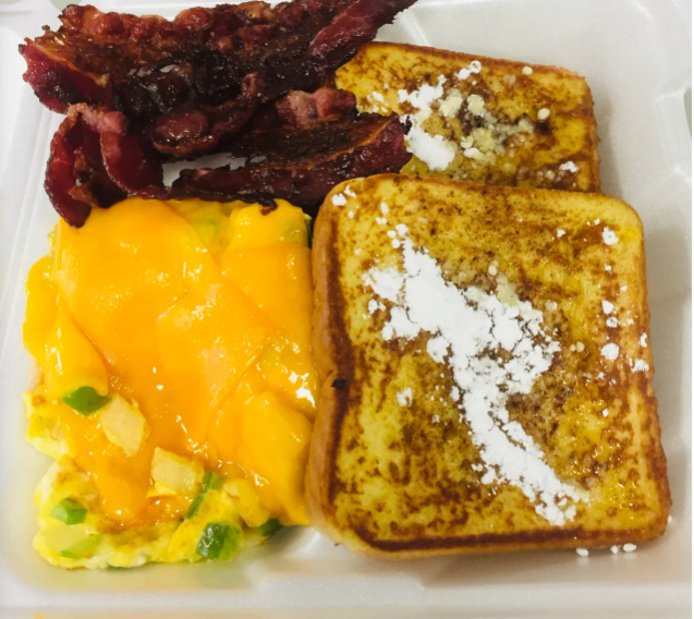 3 French Toast, Meat,  and 2 eggs