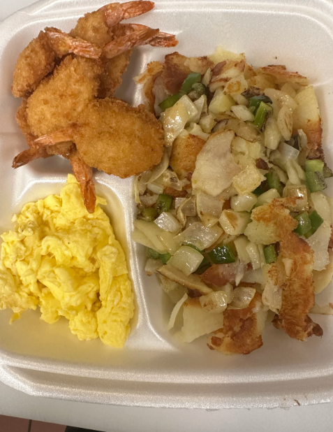 Two Eggs w/ Shrimp Platter